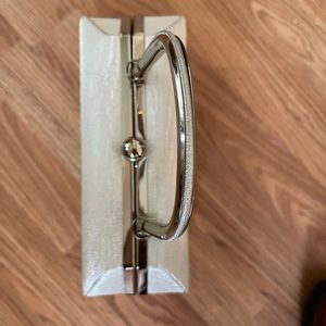 Silver Evening Bag, With Shoulder Strap